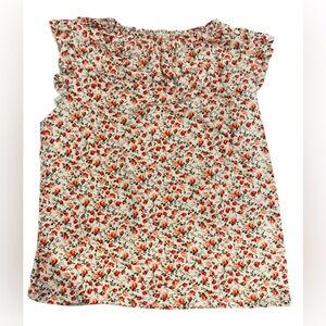 Acting Pro Floral Ruffle Blouse - Red‎ and White